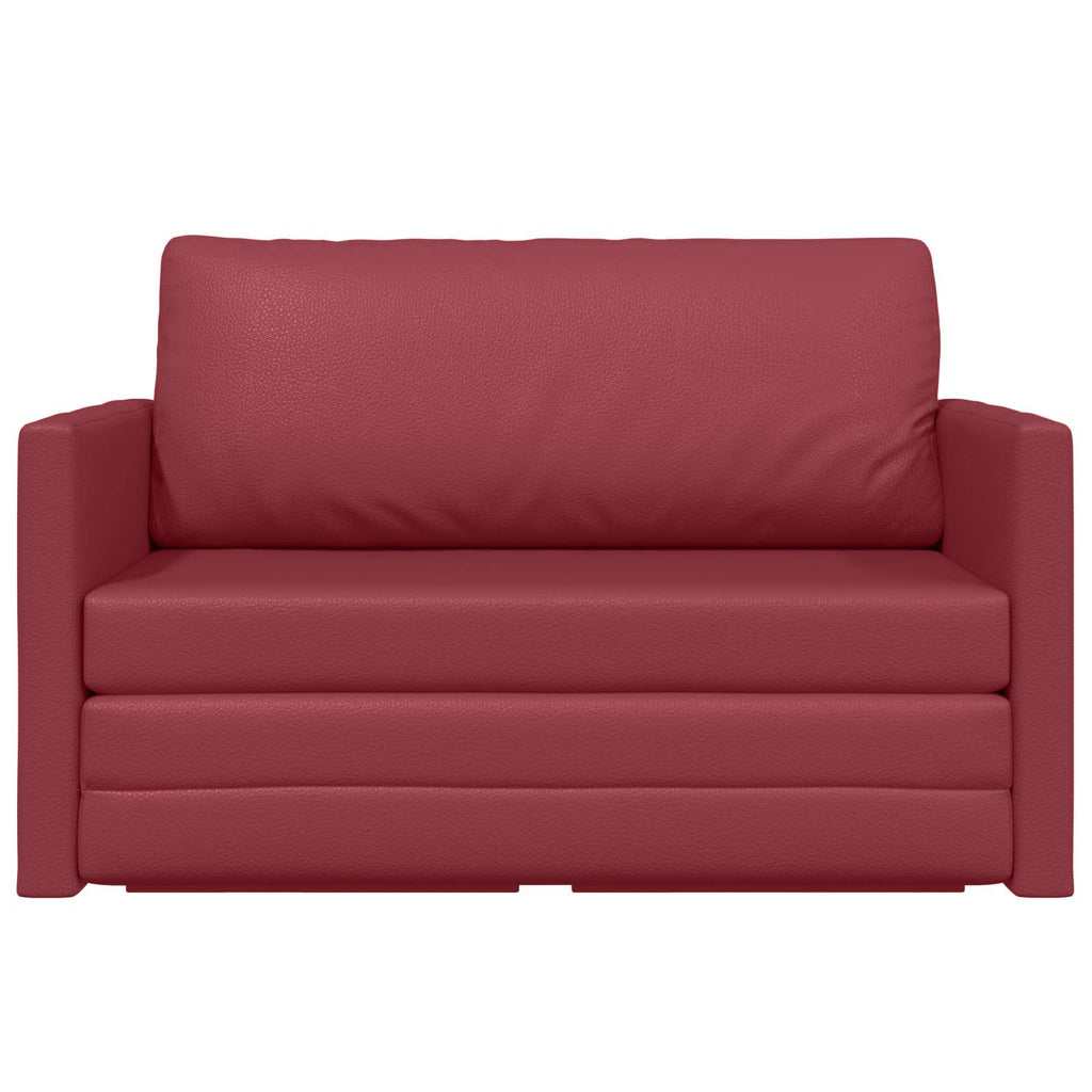 vidaXL Sofa Bed Czerwone wino 124 x 71 x 78 cm Sztuczna skóra