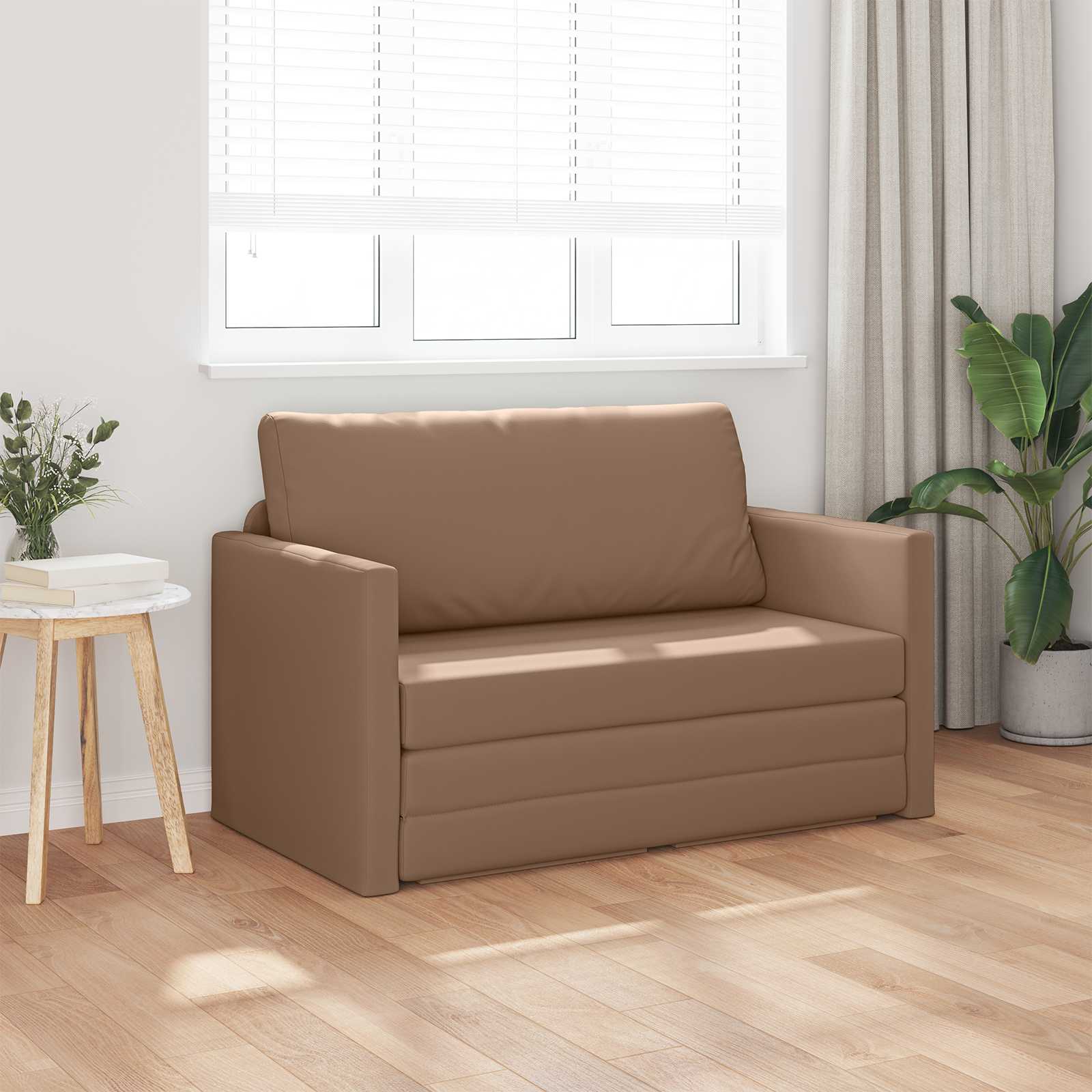 vidaXL Sofa Bed Cappuccino 124 x 71 x 78 cm Sztuczna skóra