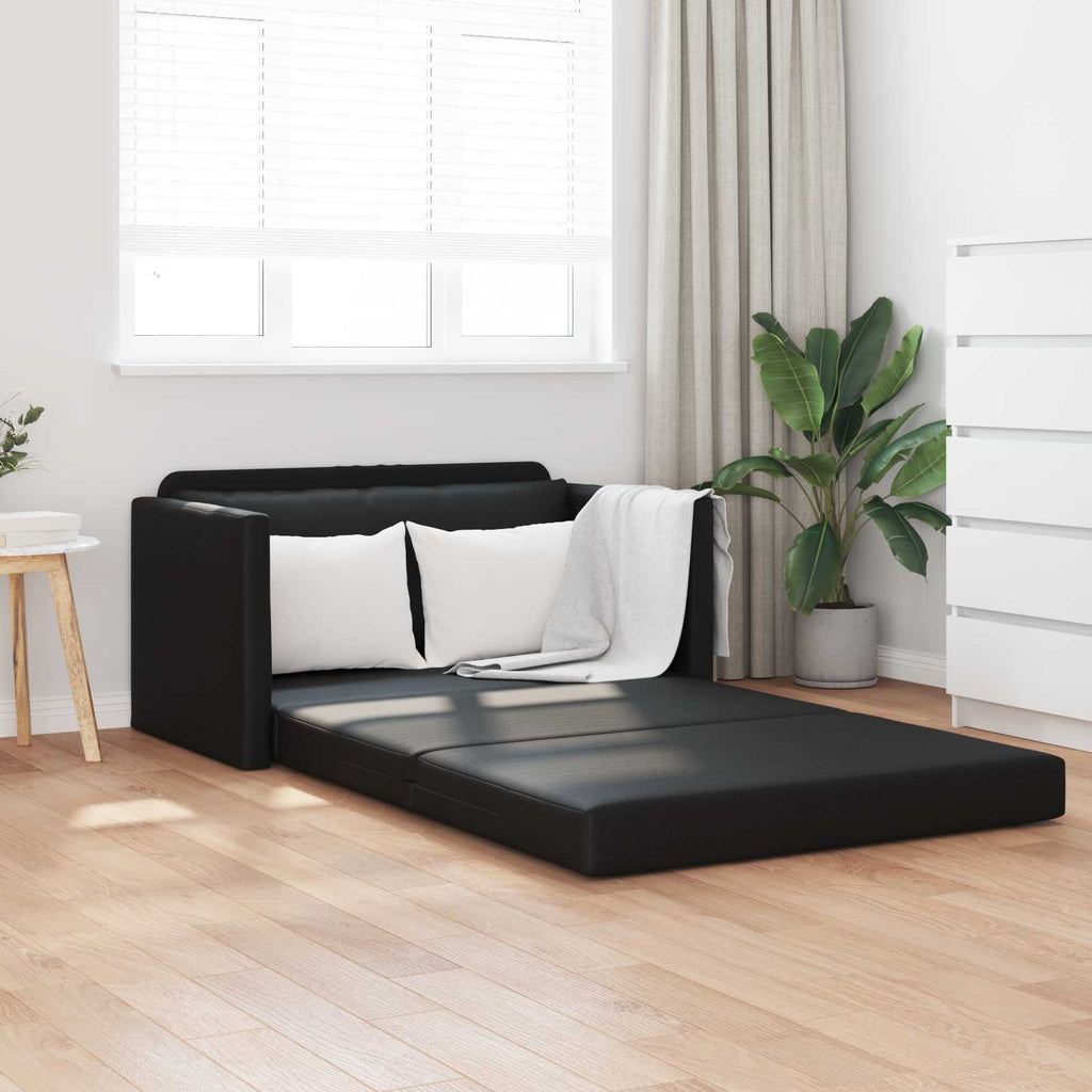 vidaXL Sofa Bed Czarny 124 x 71 x 78 cm Sztuczna skóra