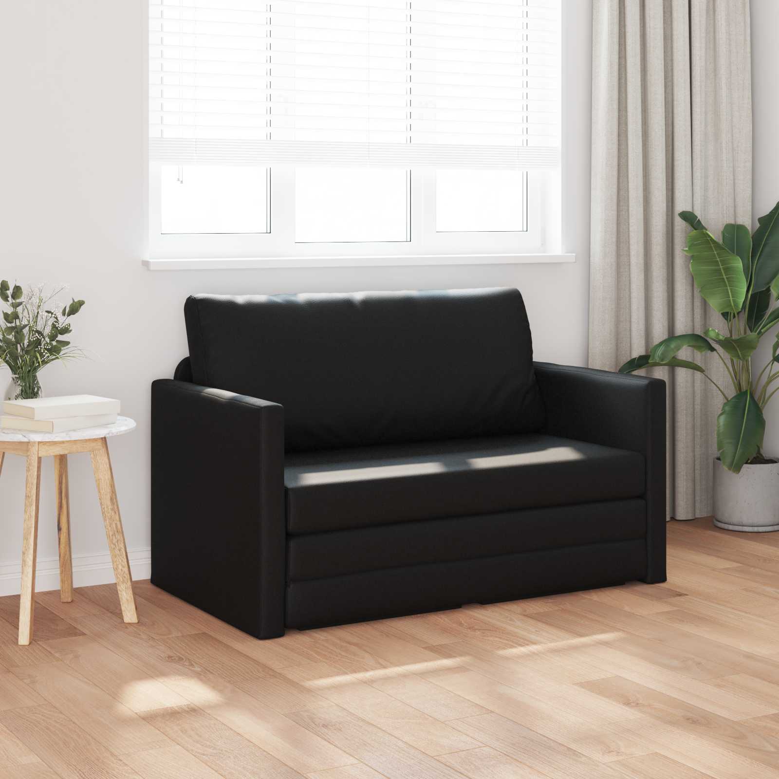 vidaXL Sofa Bed Czarny 124 x 71 x 78 cm Sztuczna skóra