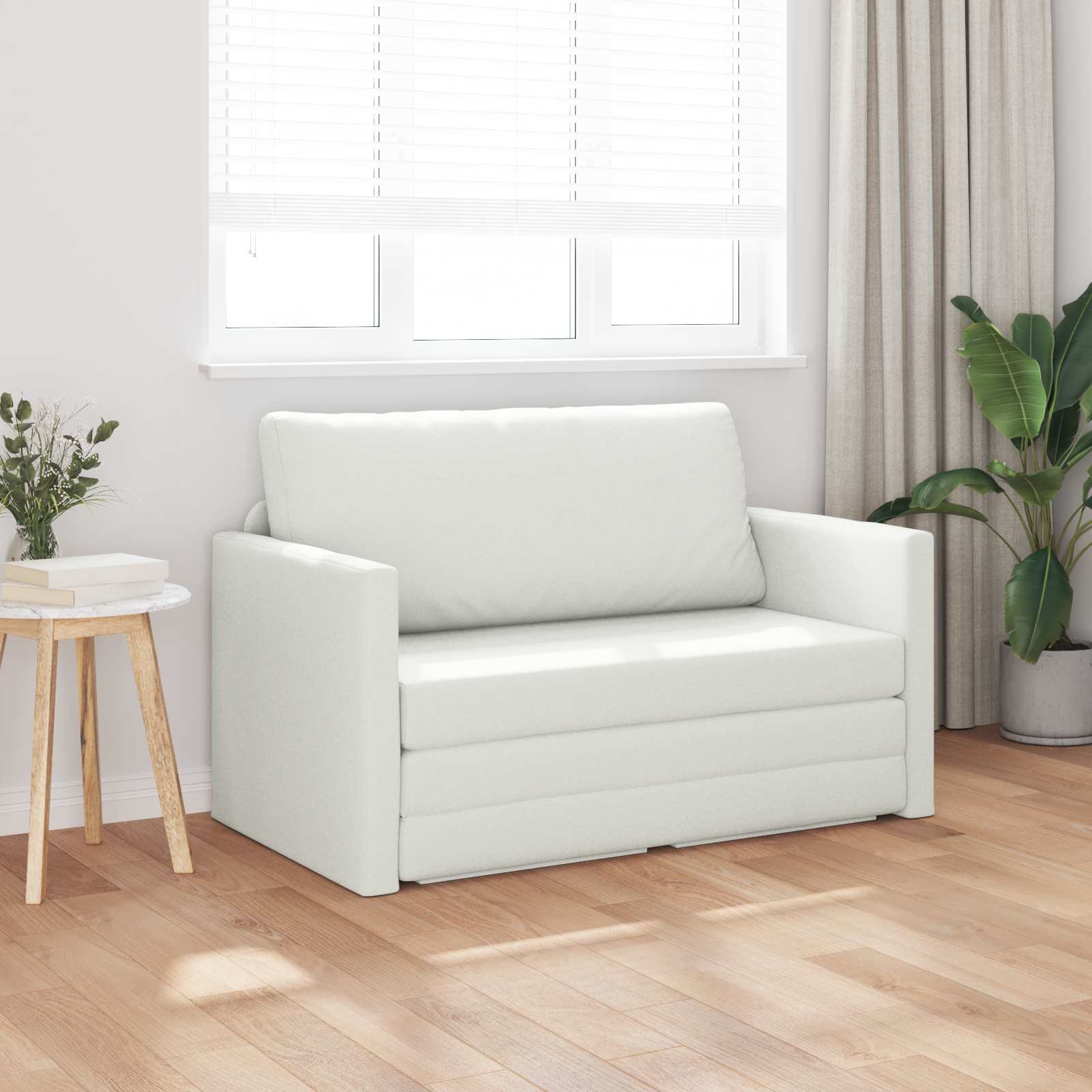 vidaXL Sofa Bed Biały 124 x 71 x 78 cm Sztuczna skóra