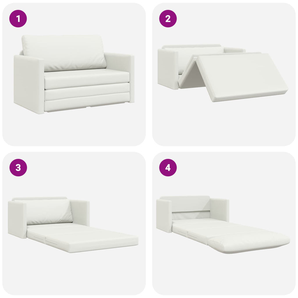 vidaXL Sofa Bed Biały 124 x 71 x 78 cm Sztuczna skóra