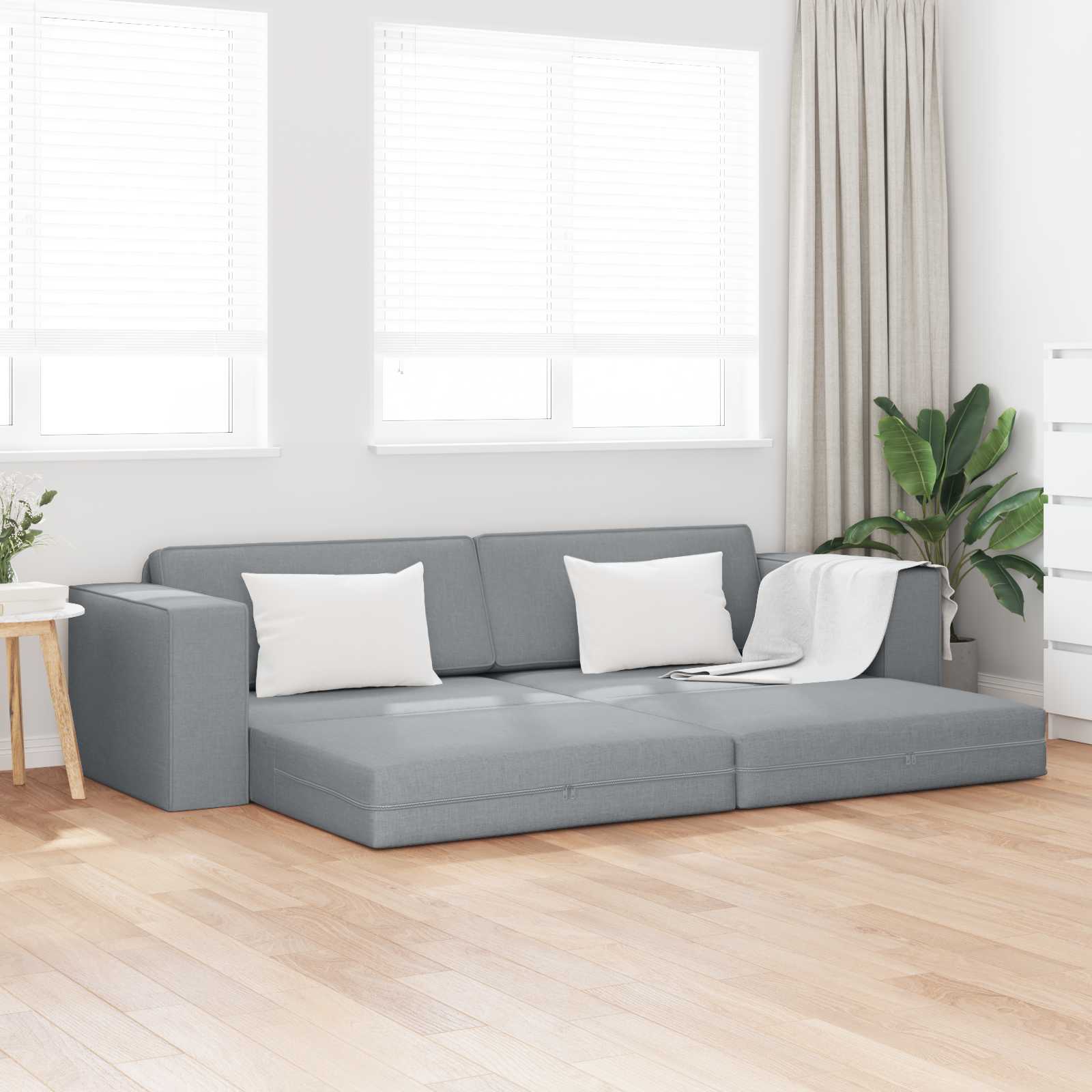 vidaXL Sofa Bed Jasnoszary 245 x 78 x 77 cm tkanina