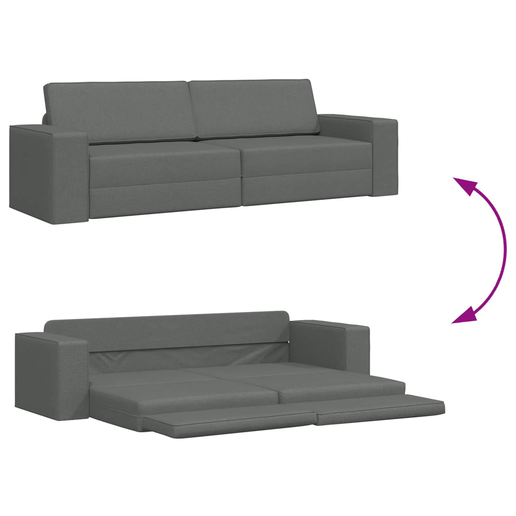 vidaXL Sofa Bed Ciemnoszary 245 x 78 x 77 cm tkanina