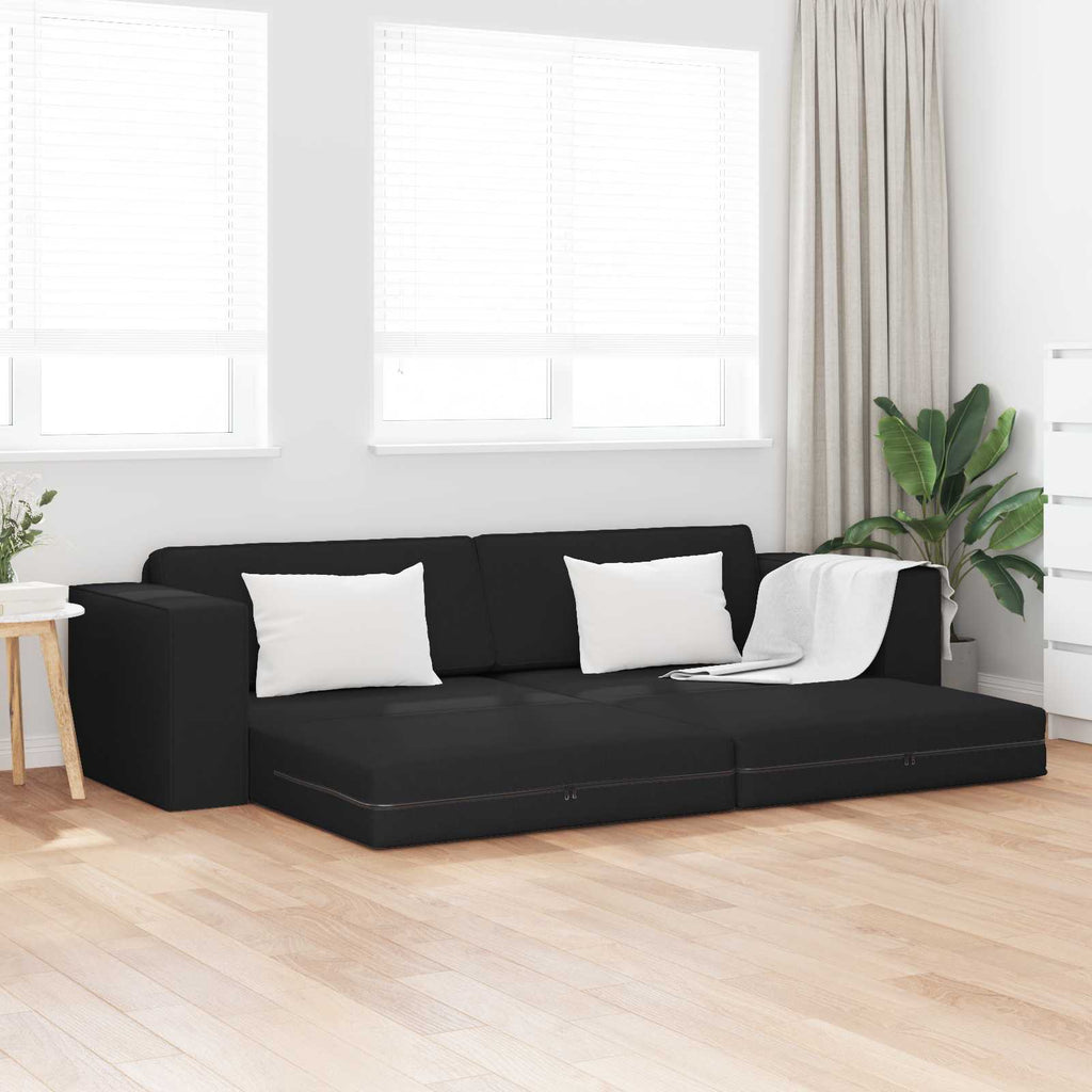 vidaXL Sofa Bed Czarny 245 x 78 x 77 cm tkanina