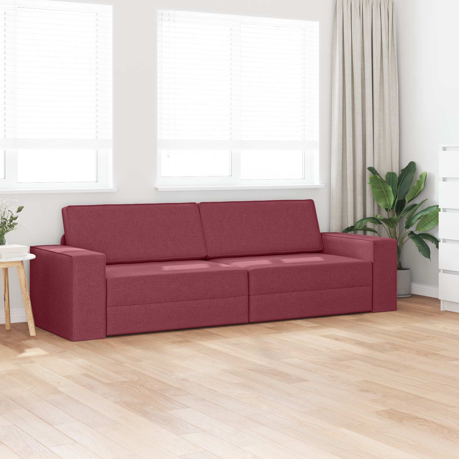 vidaXL Sofa Bed Czerwone wino 245 x 78 x 77 cm tkanina