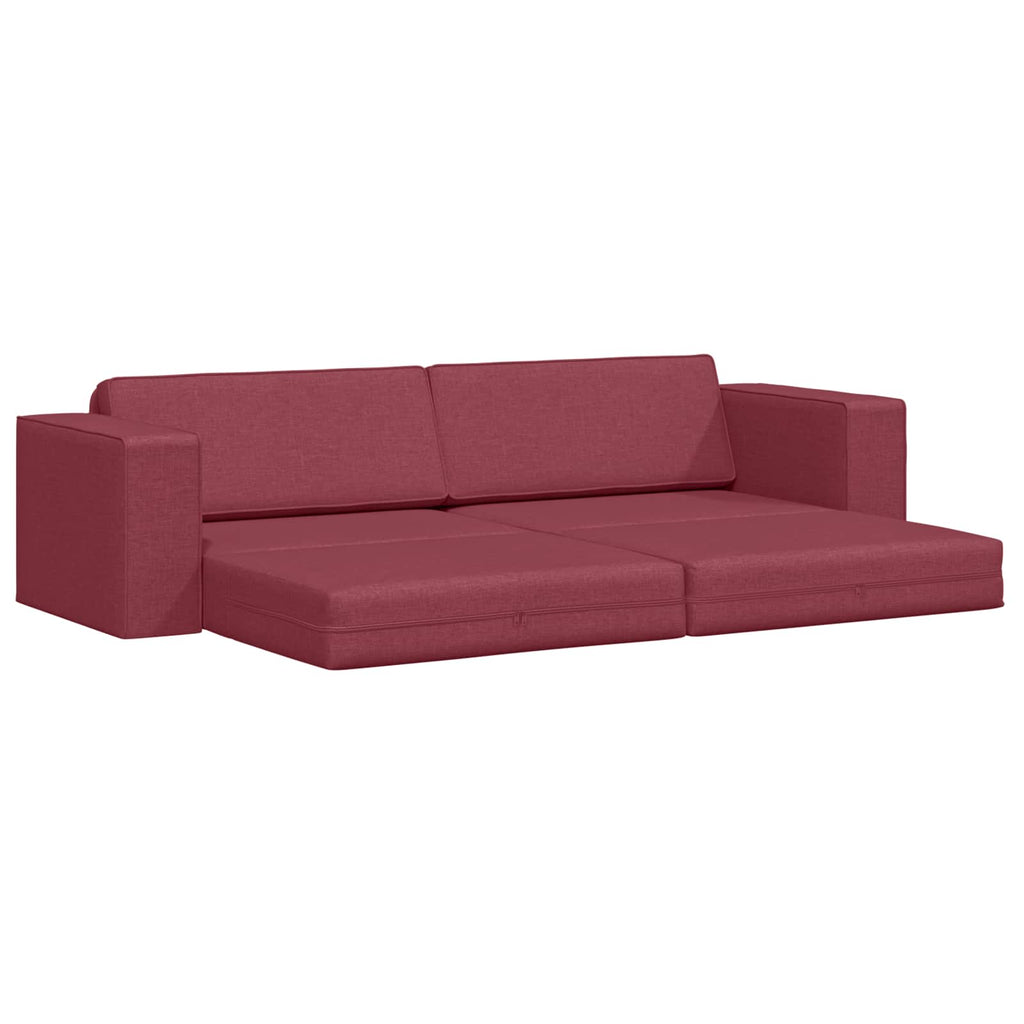 vidaXL Sofa Bed Czerwone wino 245 x 78 x 77 cm tkanina