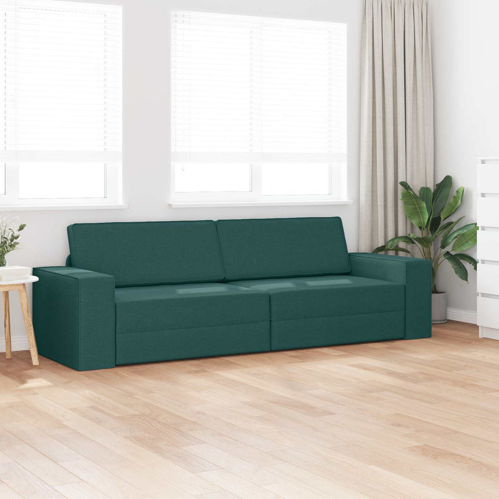 vidaXL Sofa Bed Ciemna zieleń 245 x 78 x 77 cm tkanina