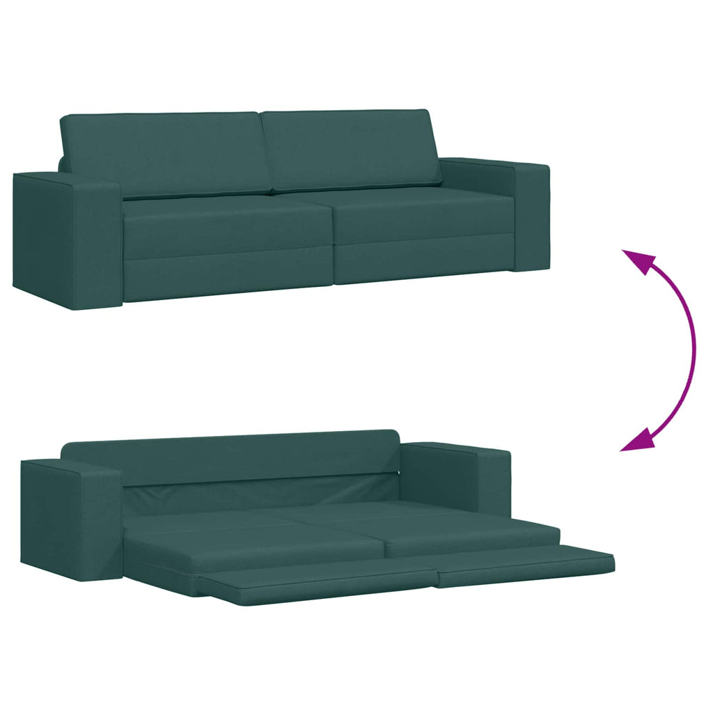 vidaXL Sofa Bed Ciemna zieleń 245 x 78 x 77 cm tkanina