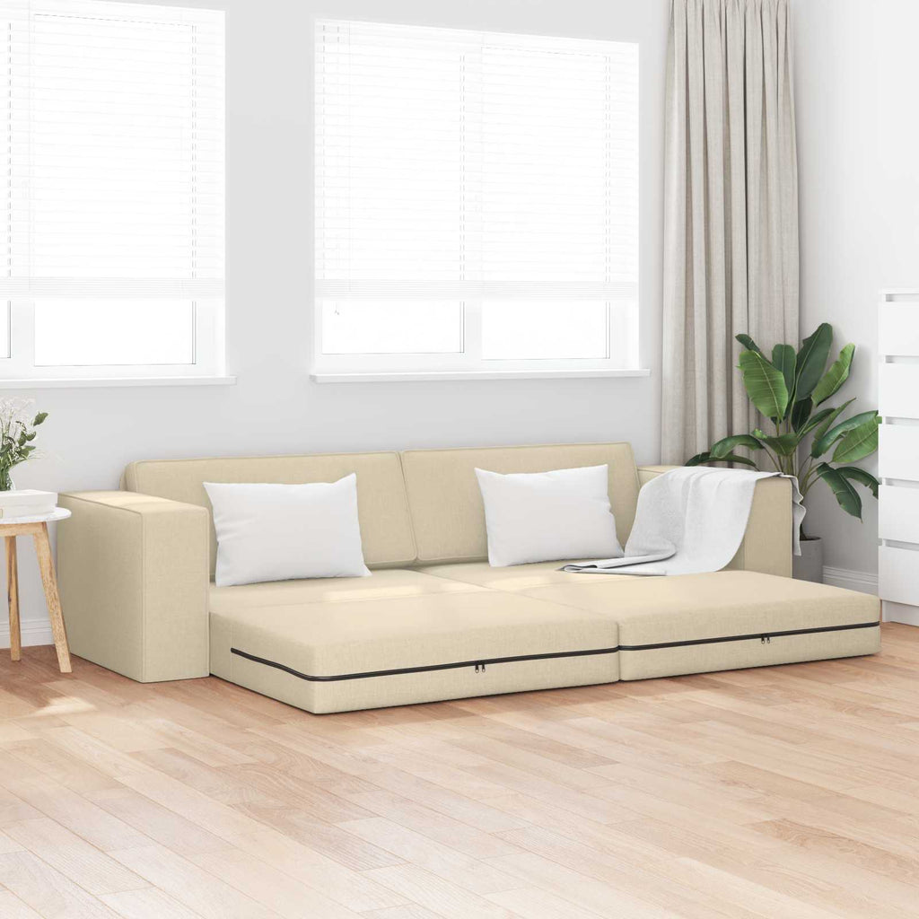 vidaXL Sofa Bed Kremowy 245 x 78 x 77 cm tkanina