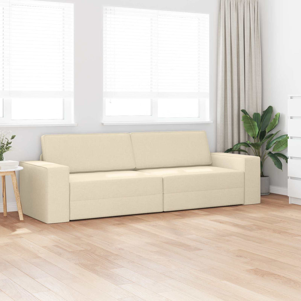 vidaXL Sofa Bed Kremowy 245 x 78 x 77 cm tkanina