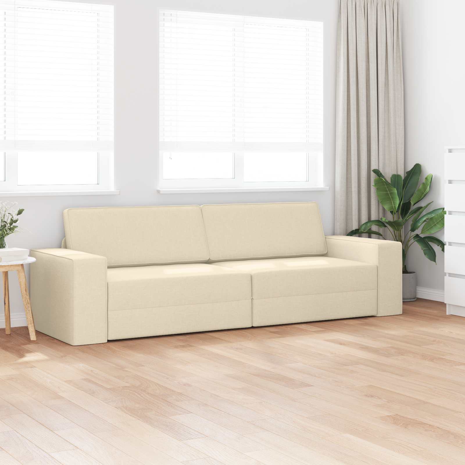 vidaXL Sofa Bed Kremowy 245 x 78 x 77 cm tkanina