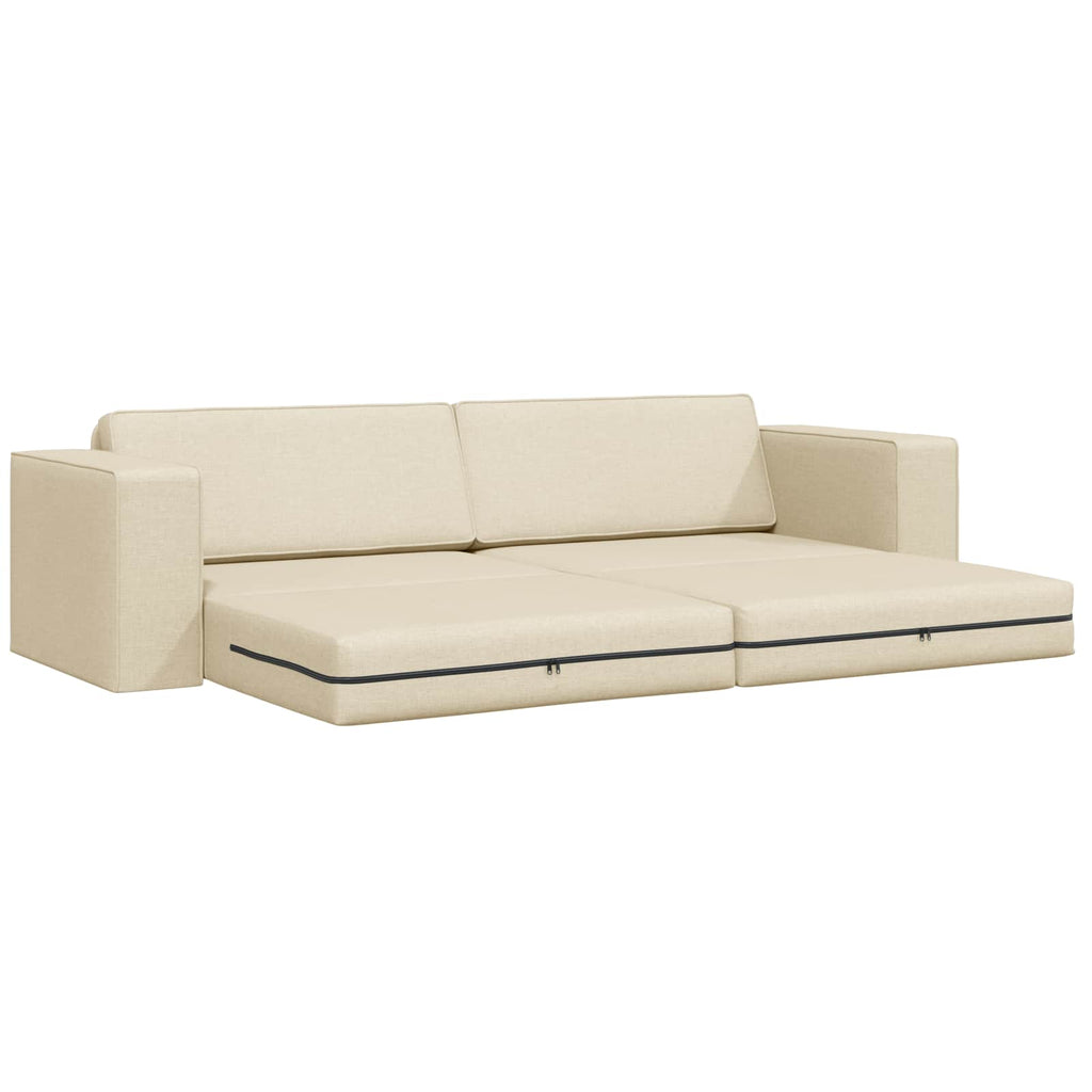 vidaXL Sofa Bed Kremowy 245 x 78 x 77 cm tkanina