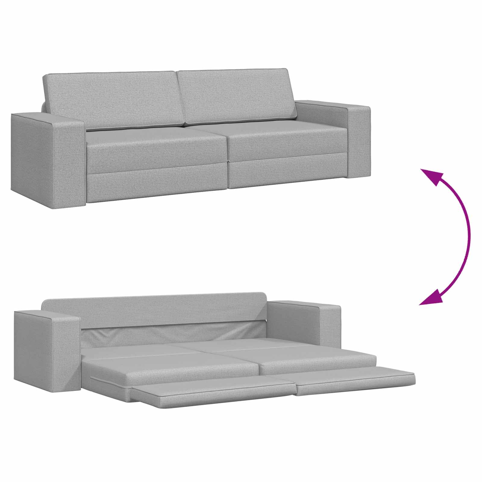 vidaXL Sofa Bed Szary chmur 245 x 78 x 77 cm tkanina