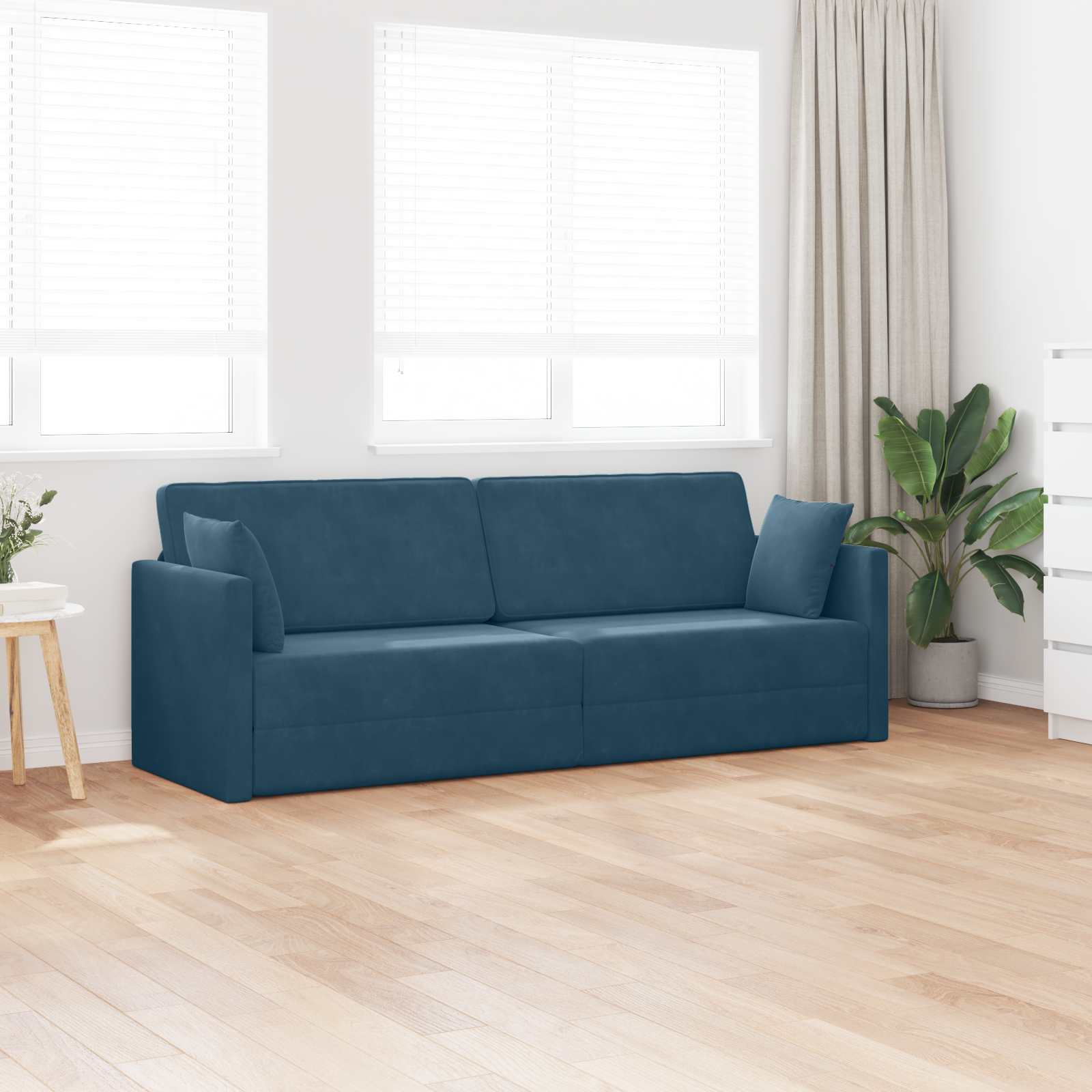 vidaXL Sofa podłogowa z funkcją spania Niebieski 213 x 70 x 77 cm