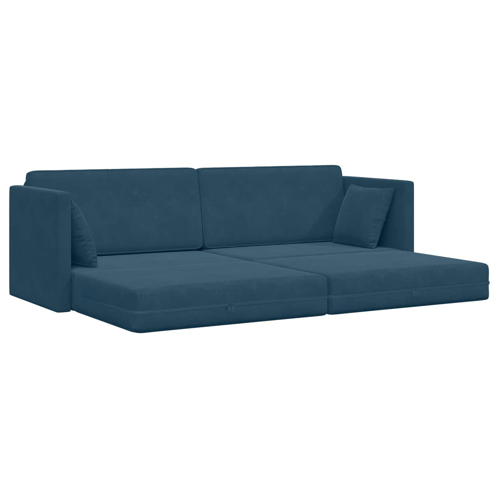 vidaXL Sofa podłogowa z funkcją spania Niebieski 213 x 70 x 77 cm
