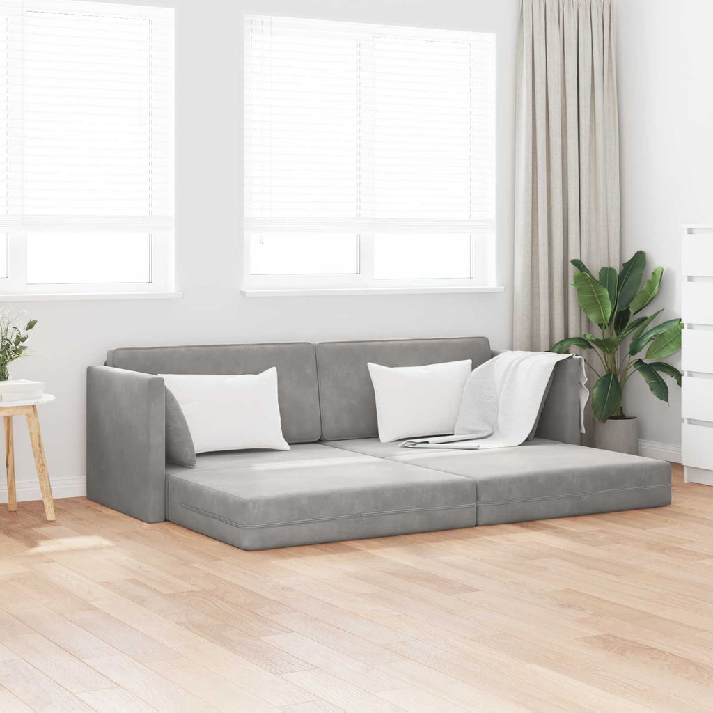 vidaXL Sofa podłogowa z funkcją spania Jasnoszary 213 x 70 x 77 cm