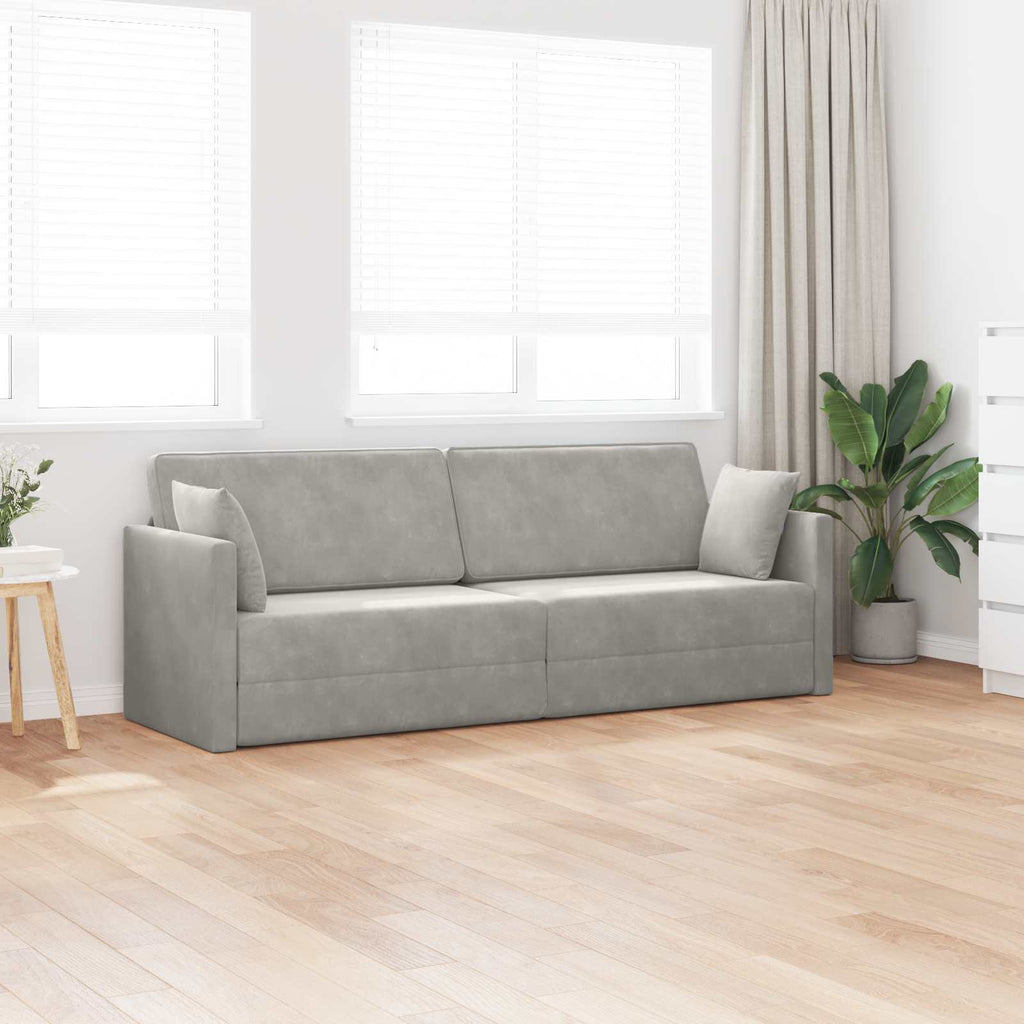 vidaXL Sofa podłogowa z funkcją spania Jasnoszary 213 x 70 x 77 cm