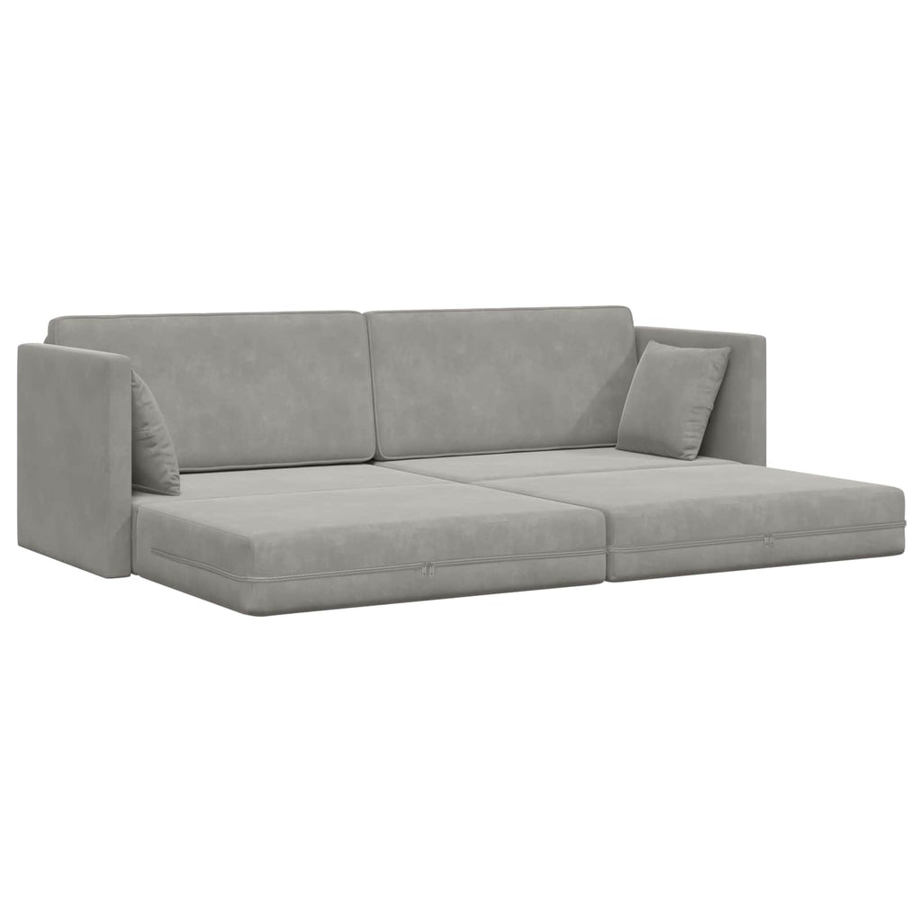 vidaXL Sofa podłogowa z funkcją spania Jasnoszary 213 x 70 x 77 cm