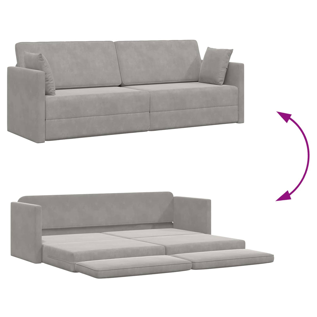 vidaXL Sofa podłogowa z funkcją spania Jasnoszary 213 x 70 x 77 cm
