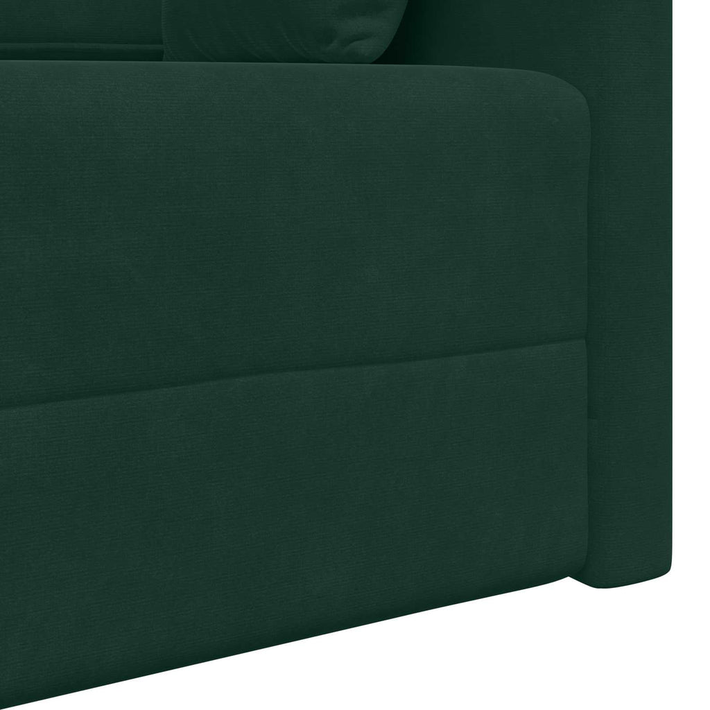vidaXL Sofa podłogowa z funkcją spania Ciemna zieleń 213 x 70 x 77 cm