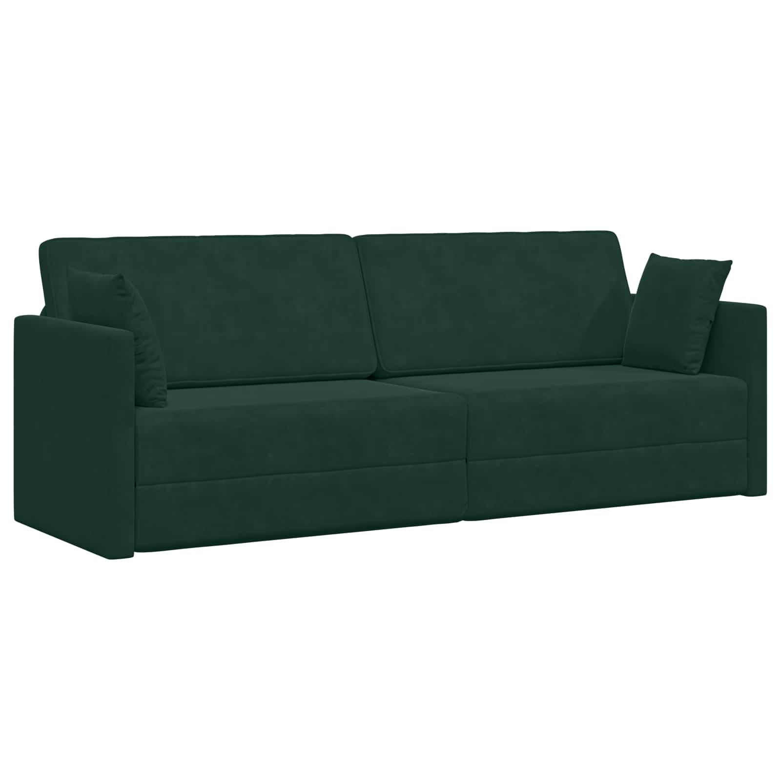 vidaXL Sofa podłogowa z funkcją spania Ciemna zieleń 213 x 70 x 77 cm