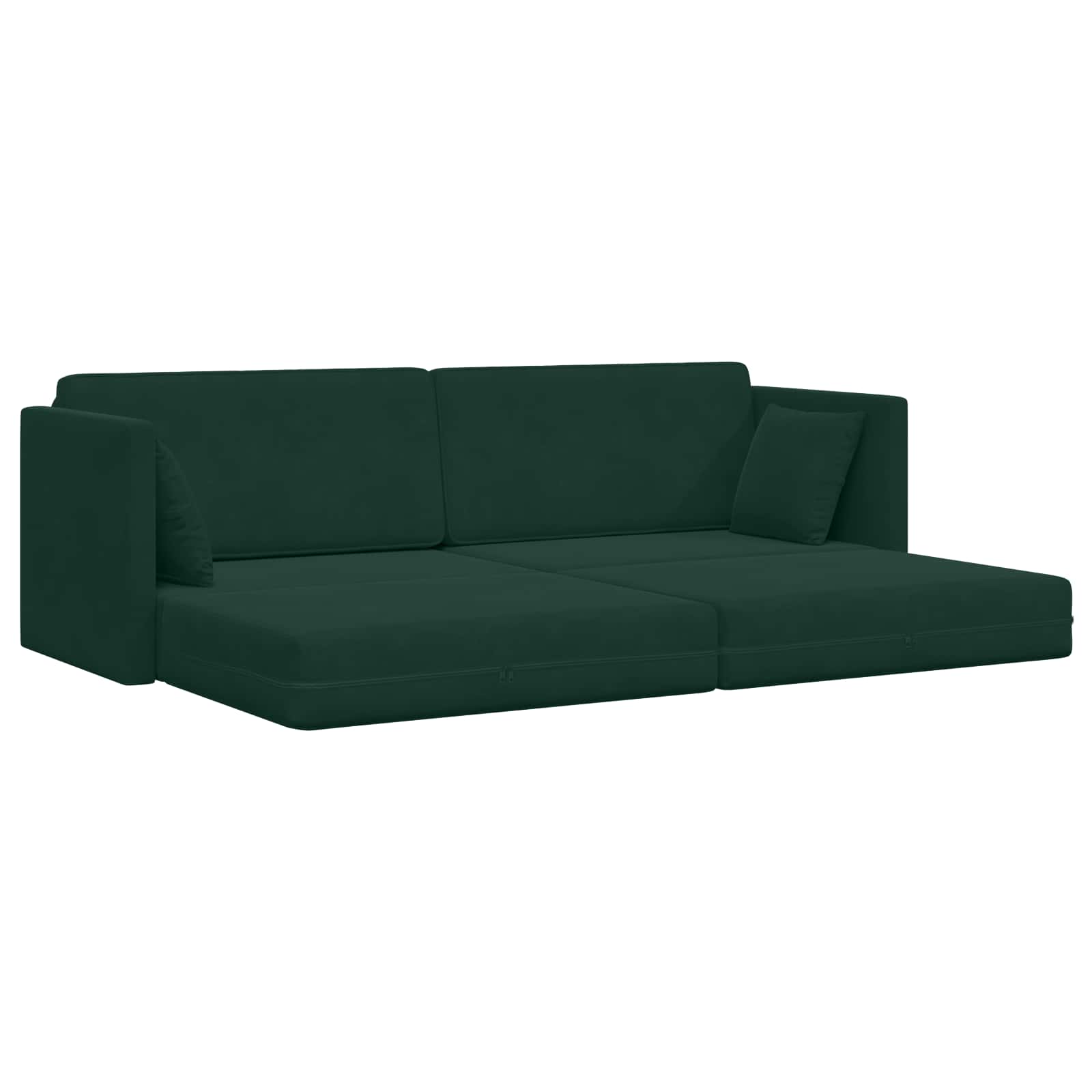 vidaXL Sofa podłogowa z funkcją spania Ciemna zieleń 213 x 70 x 77 cm