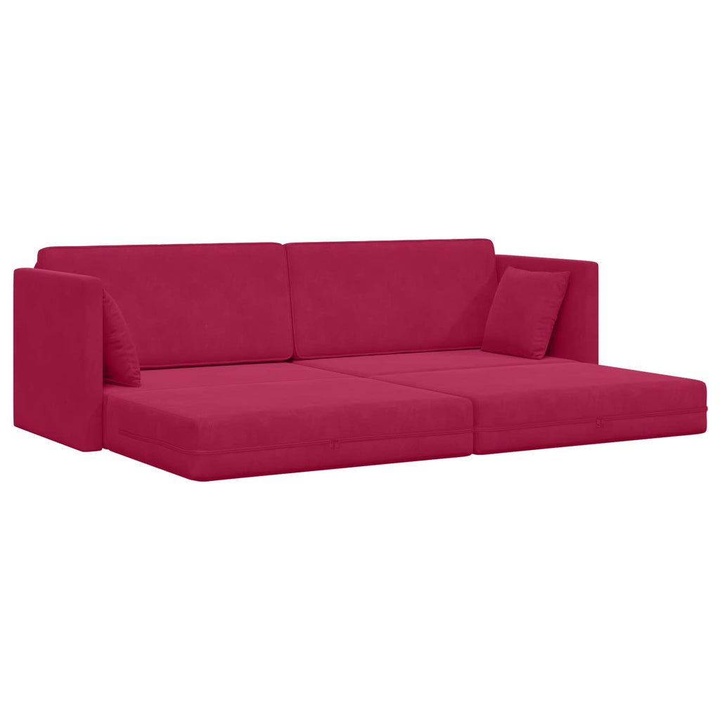 vidaXL Sofa podłogowa z funkcją spania Czerwone wino 213 x 70 x 77 cm