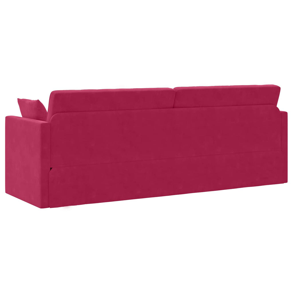 vidaXL Sofa podłogowa z funkcją spania Czerwone wino 213 x 70 x 77 cm
