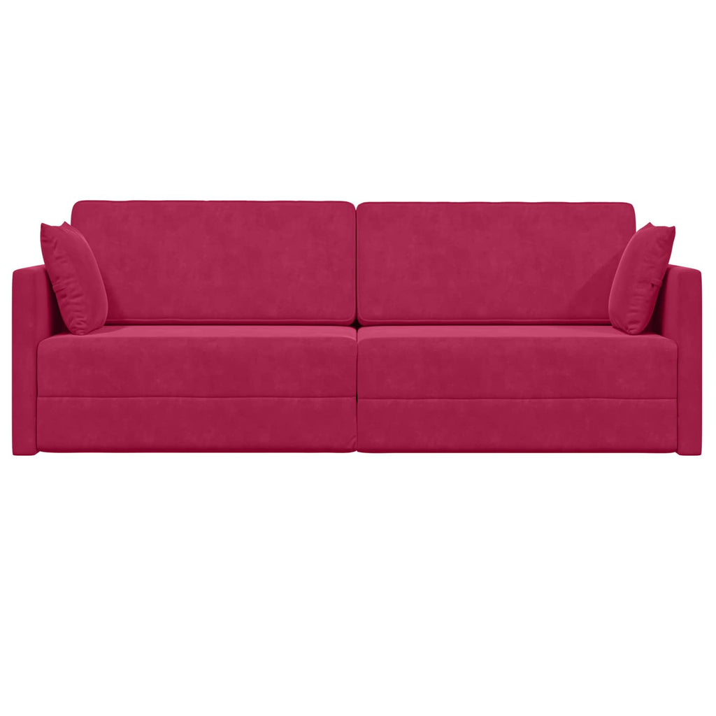 vidaXL Sofa podłogowa z funkcją spania Czerwone wino 213 x 70 x 77 cm