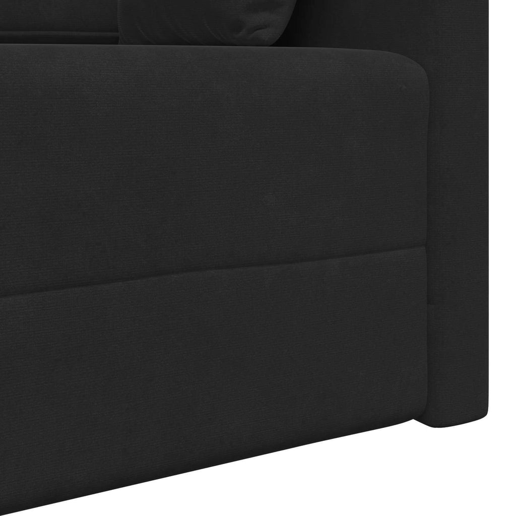 vidaXL Sofa podłogowa z funkcją spania Czarny 213 x 70 x 77 cm Aksamit