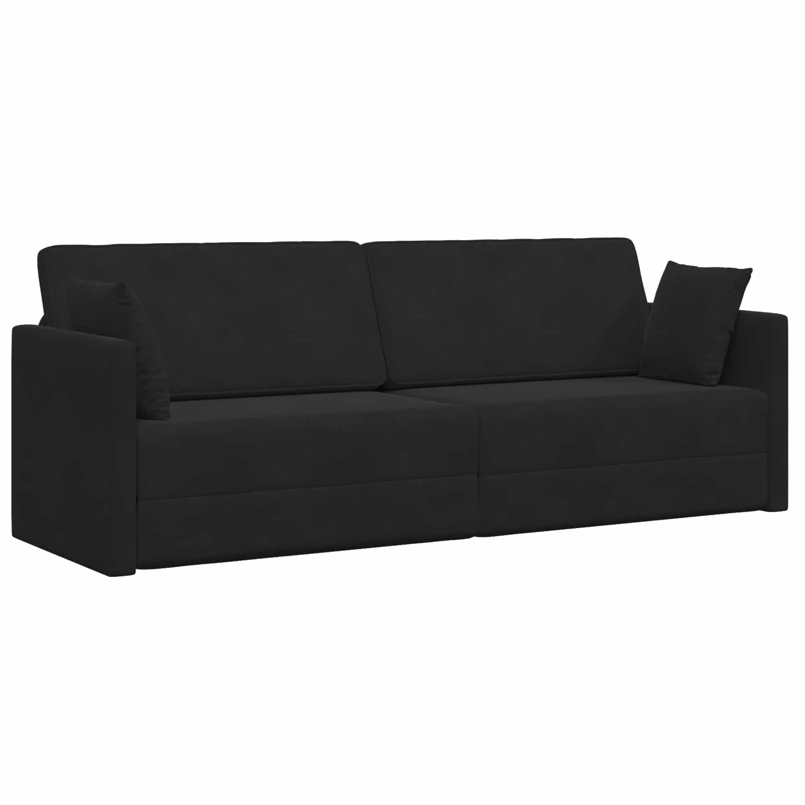vidaXL Sofa podłogowa z funkcją spania Czarny 213 x 70 x 77 cm Aksamit