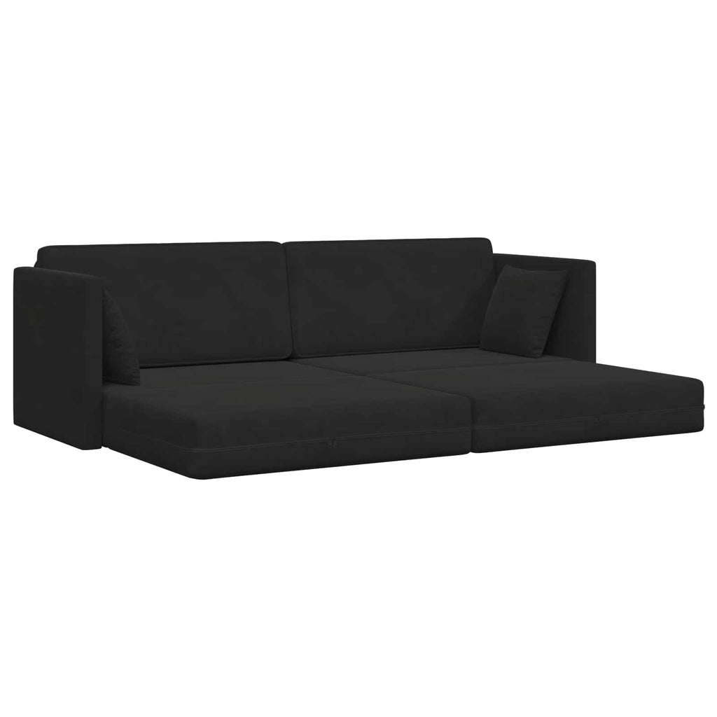 vidaXL Sofa podłogowa z funkcją spania Czarny 213 x 70 x 77 cm Aksamit