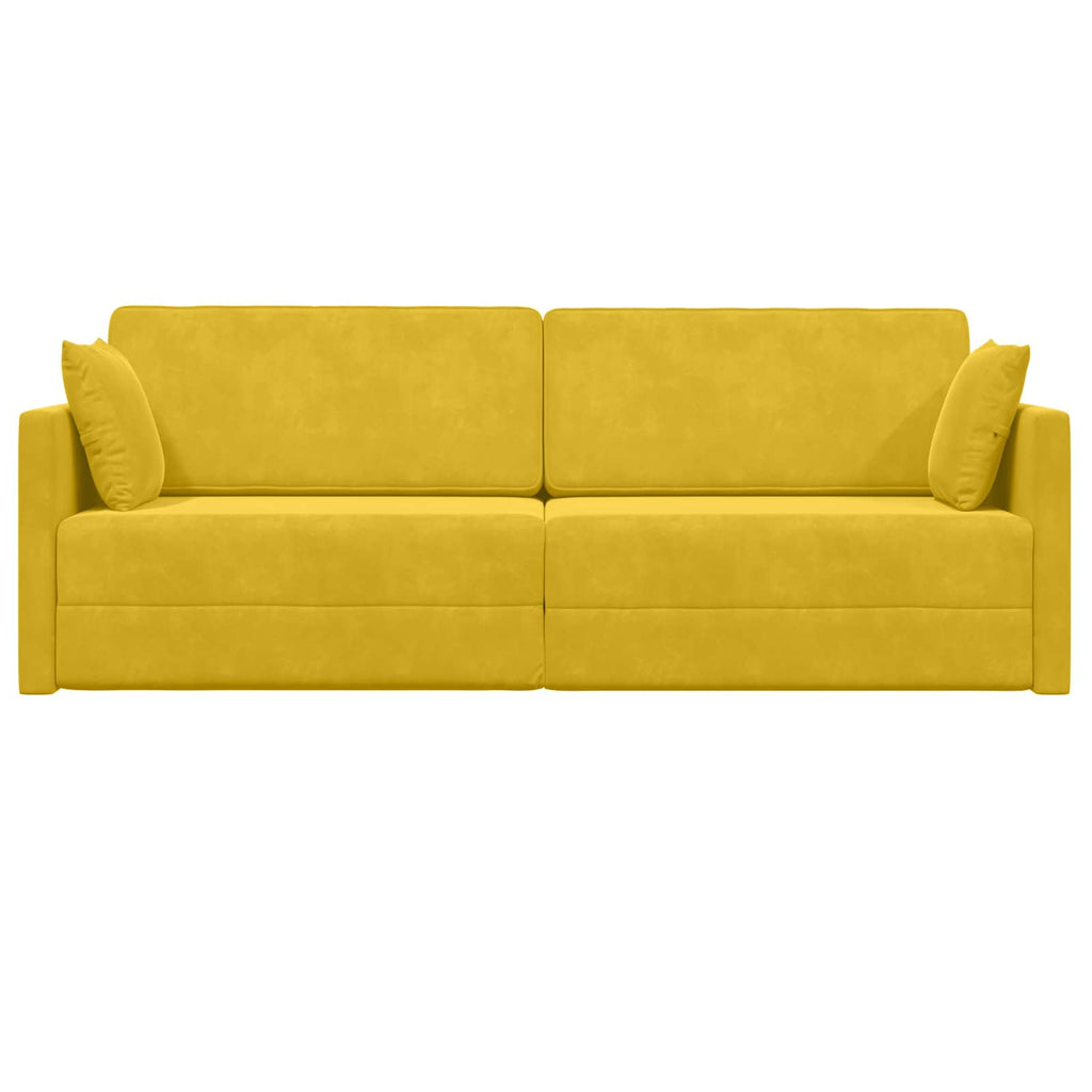 vidaXL Sofa podłogowa z funkcją spania Żółty 213 x 70 x 77 cm Aksamit