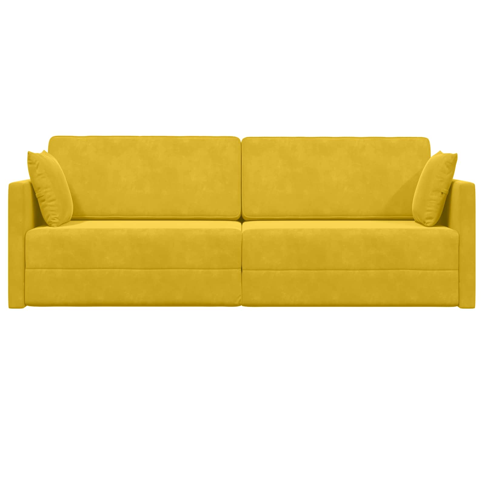 vidaXL Sofa podłogowa z funkcją spania Żółty 213 x 70 x 77 cm Aksamit