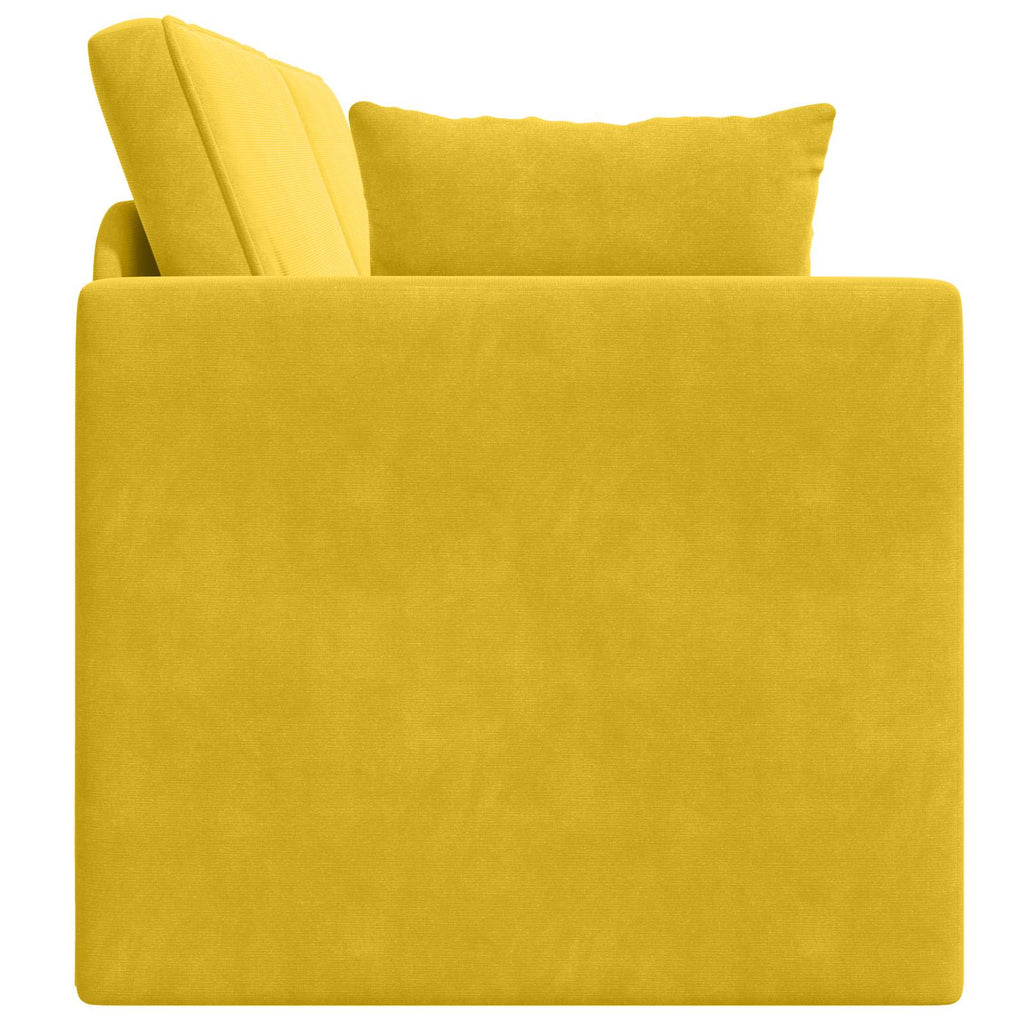vidaXL Sofa podłogowa z funkcją spania Żółty 213 x 70 x 77 cm Aksamit
