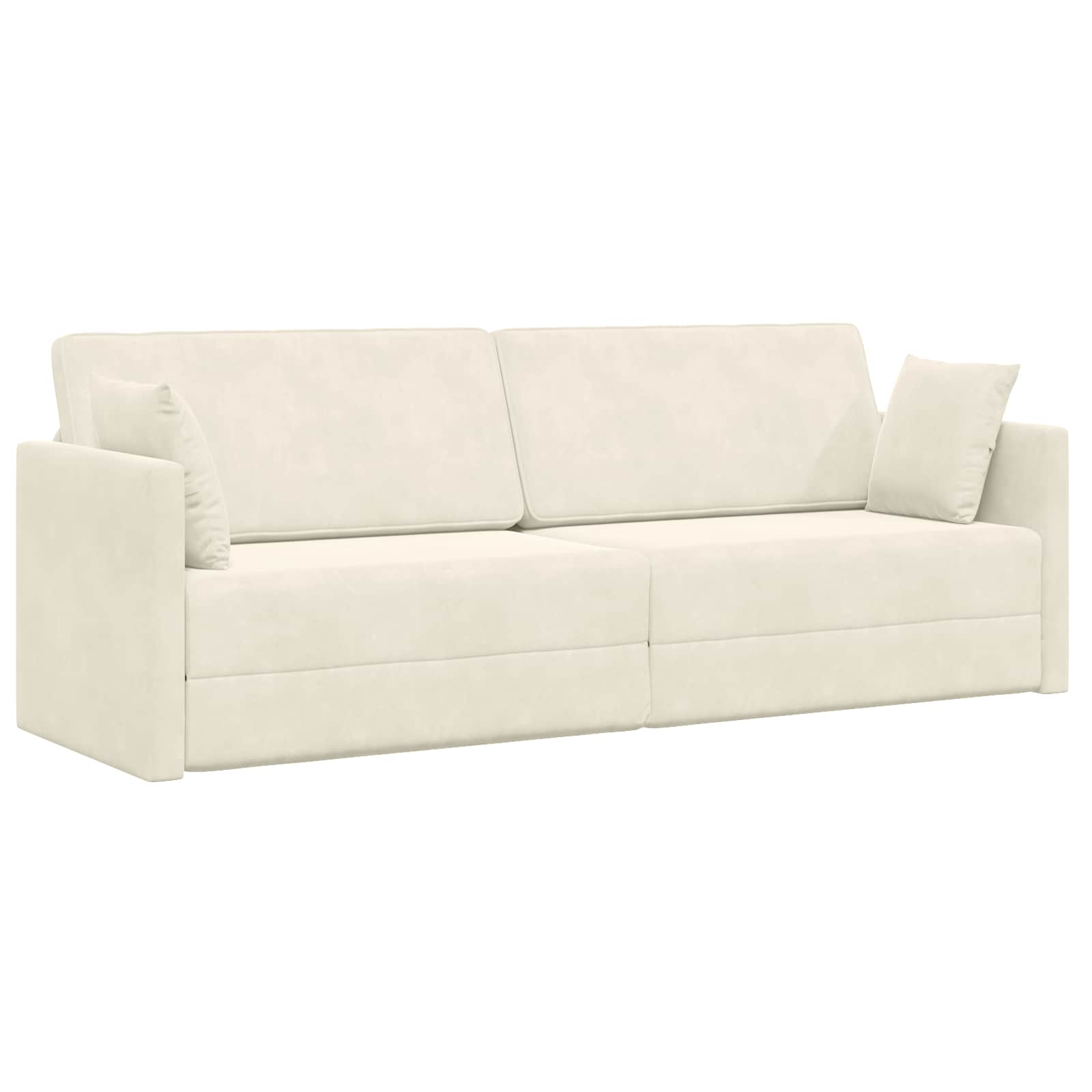 vidaXL Sofa podłogowa z funkcją spania Kremowy 213 x 70 x 77 cm