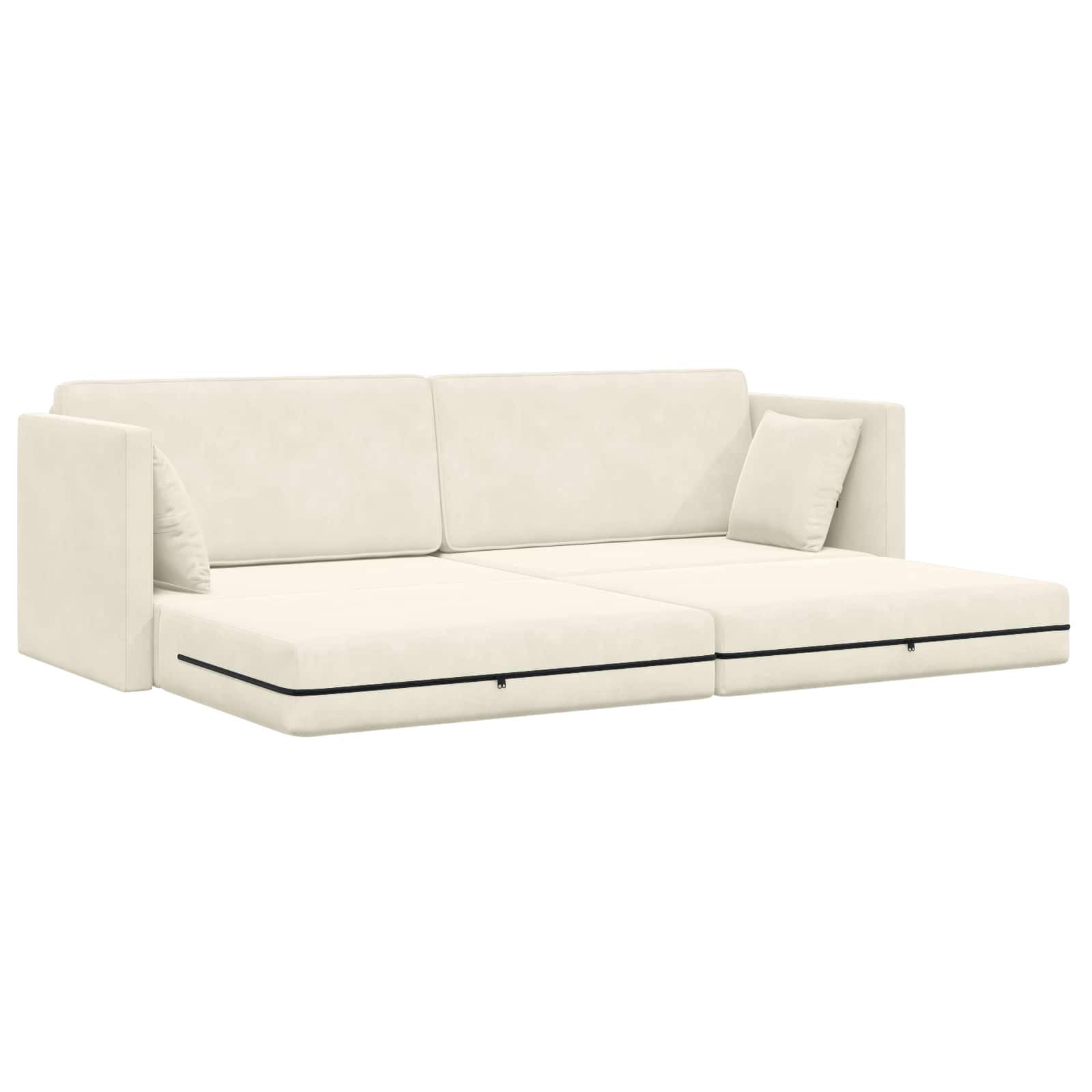 vidaXL Sofa podłogowa z funkcją spania Kremowy 213 x 70 x 77 cm