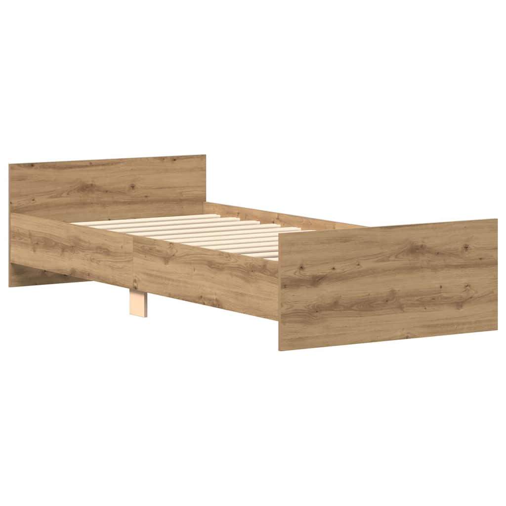 vidaXL Rama łóżka bez materaca Artisan Oak 90x200cm Drewno klejone