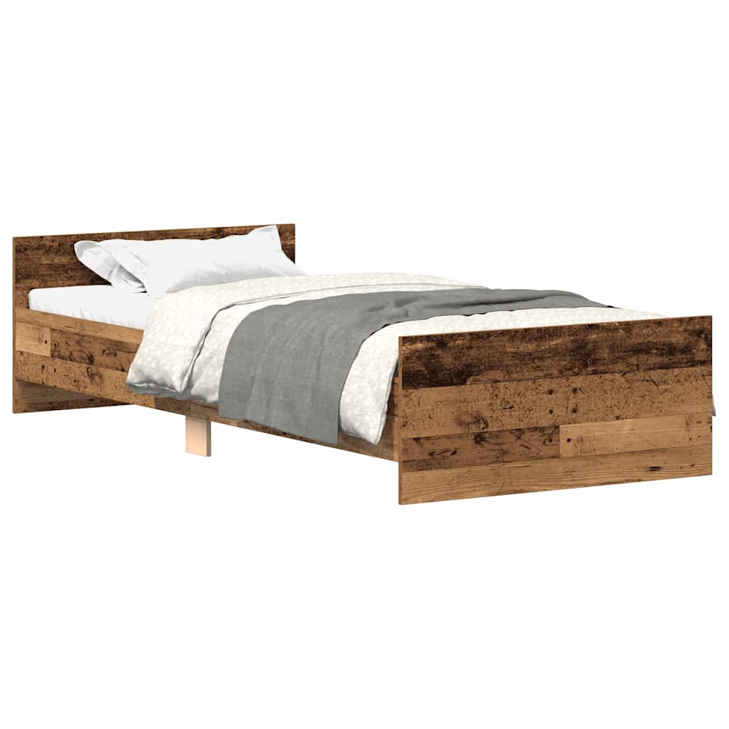 vidaXL Rama łóżka bez materaca Stare drewno 90x190cm Drewno klejone