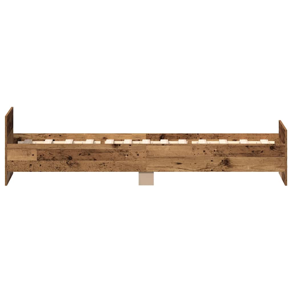 vidaXL Rama łóżka bez materaca Stare drewno 90x190cm Drewno klejone