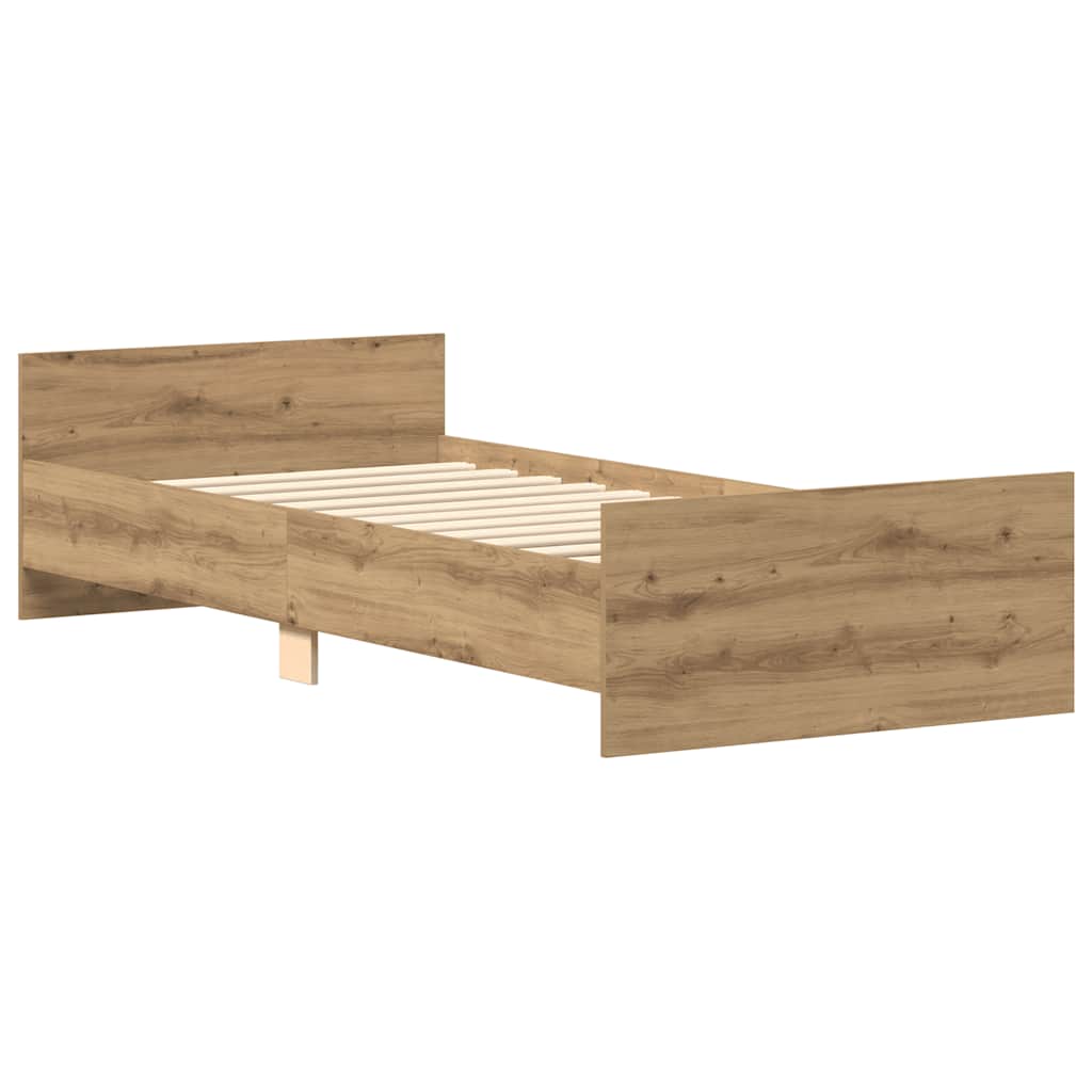 vidaXL Rama łóżka bez materaca Artisan Oak 90x190cm Drewno klejone