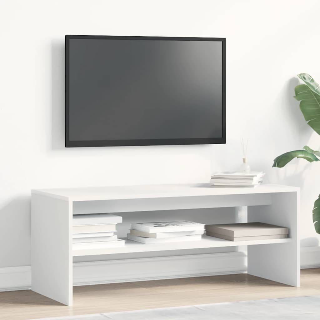 vidaXL Szafka pod TV, biała, 100 x 40 x 40 cm, płyta wiórowa