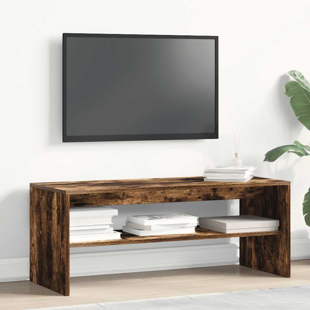 vidaXL Szafka pod telewizor, przydymiony dąb, 100x40x40 cm