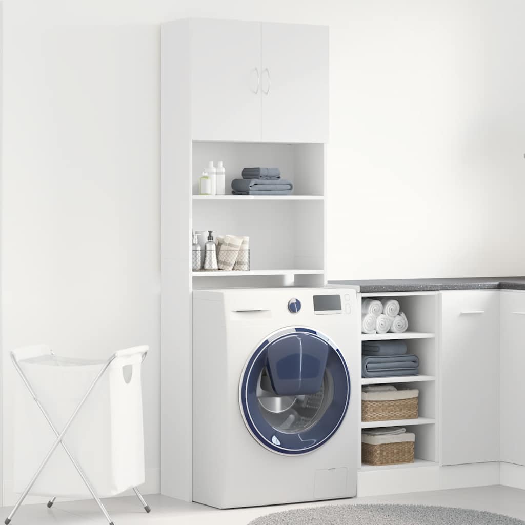 vidaXL Szafka pod pralkę Biała 64x24x190 cm Drewno klejone