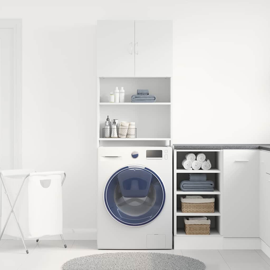 vidaXL Szafka pod pralkę Biała 64x24x190 cm Drewno klejone