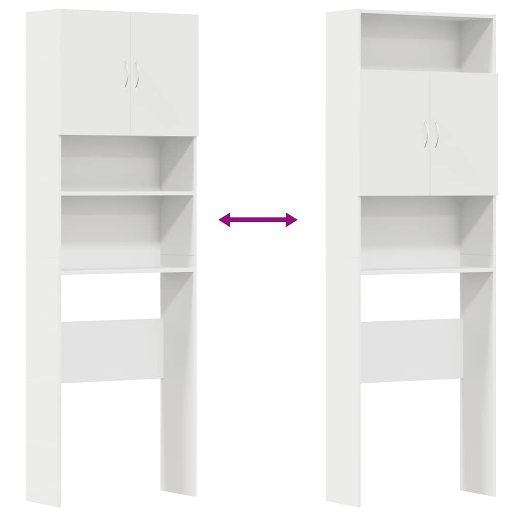 vidaXL Szafka pod pralkę Biała 64x24x190 cm Drewno klejone