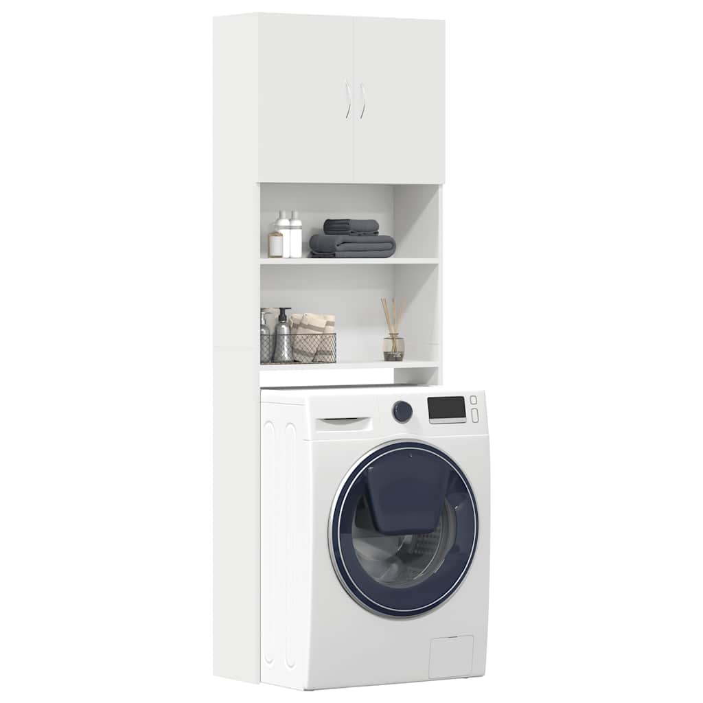 vidaXL Szafka pod pralkę Biała 64x24x190 cm Drewno klejone