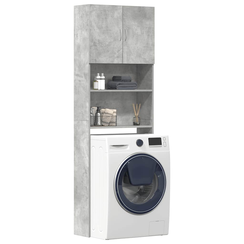 vidaXL Szafka pod pralkę Betonowa szara 64x24x190 cm Drewno klejone