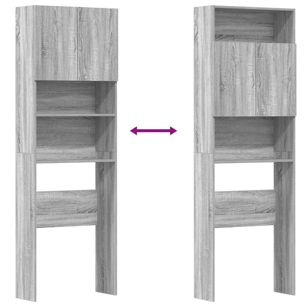 vidaXL Szafka pod pralkę Sonoma Szara 64x24x190 cm Drewno klejone
